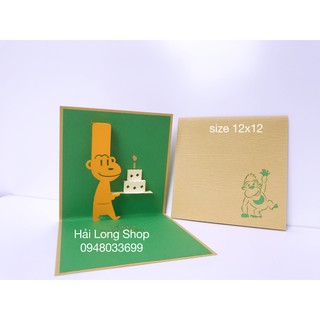 Con khỉ 1 - monkey - birthday - sinh nhật - thiệp 3d