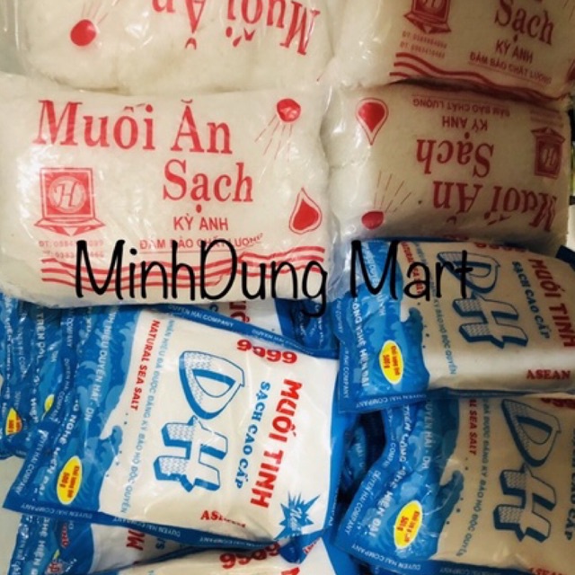 Muối trắng ăn sạch hạt to/nhỏ gói 1kg/500g