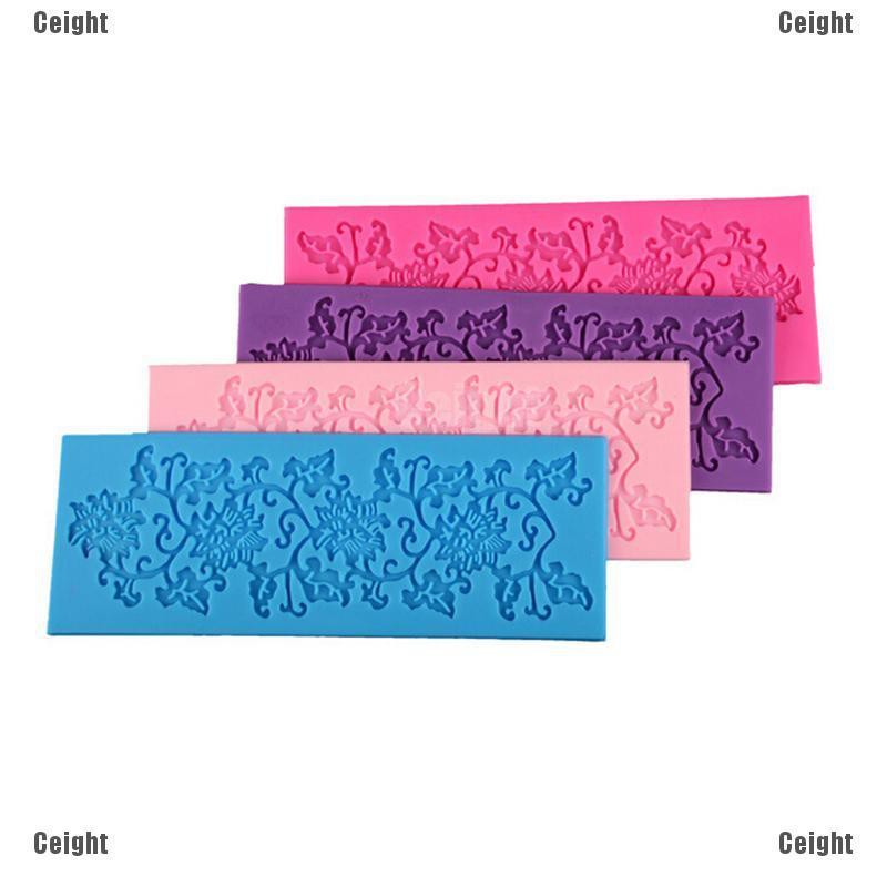 Khuôn Silicone Nhấn Bánh Dập Nổi Hình Hoa Lá Trang Trí