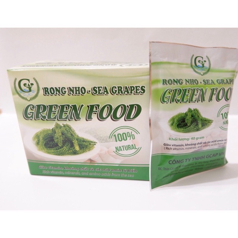 Combo Hộp 200gr (10 Gói) rong nho green Food Organic + tặng 1 Chai sốt mè rang 180ml