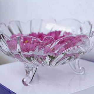 Bát thả hoa thủy tinh dày dặn, bát thả hoa có chân decor bàn thờ thần tài