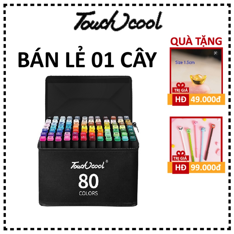 Lẻ 01 cây bút tô màu marker Touchcool 80 màu (Màu ngẫu nhiên)