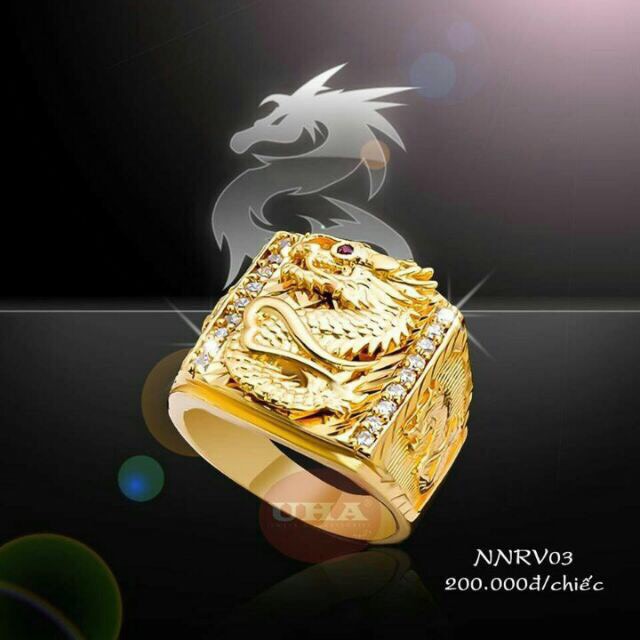 Nhẫn nam dát vàng 24k mã 075