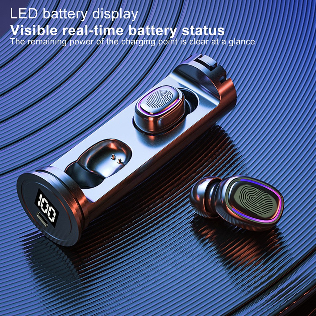 Tai Nghe Không Dây Hel + Tws-202 Mini Bluetooth 5.0 Cảm Ứng Thông Minh