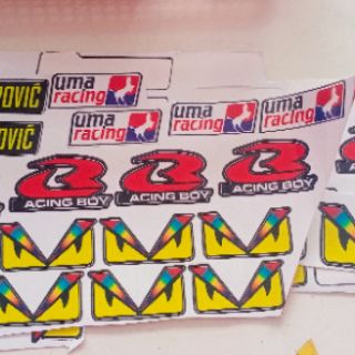 Logo hình dán combo 20 sticker đôi mắt,  ohlins,  racing,