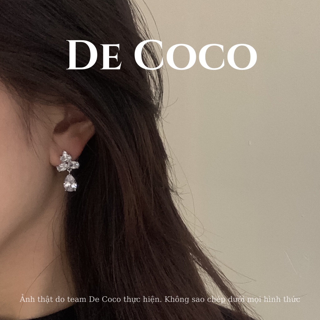 Khuyên tai nữ vintage hình giọt nước De Coco