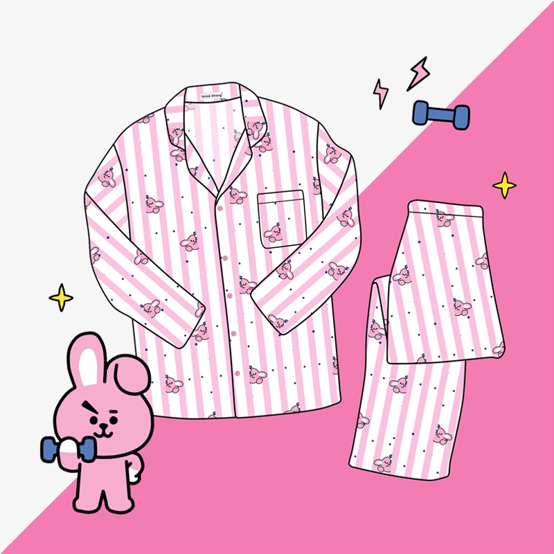 Bộ đồ ngủ hoạ tiết BT21 dành cho người hâm mộ nhóm nhạc KPOP BTS