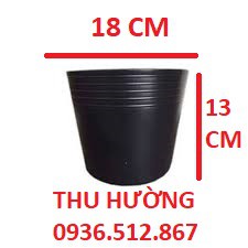 Combo 10 Cái Chậu nhựa đen 21x17 trồng - ươm cây Loại Dày- Dẻo-Bền