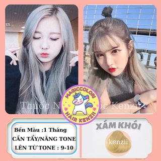 Thuốc Nhuộm Tóc Xám Khói Tặng Oxy Trợ Nhuộm Găng Tay Mũ Chùm Kenzii Lên Từ Tone 9