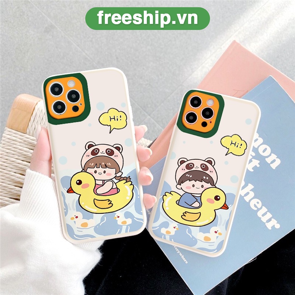 Ốp lưng iphone Hi Duck cạnh vuông 6/6plus/6s/6splus/7/7plus/8/8plus/x/xr/xs/11/12/13/pro/max/plus/promax
