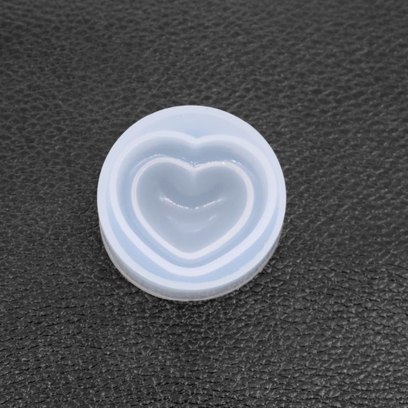 Khuôn silicon hai lớp tạo hình trái tim đúc nhựa epoxy resin DIY
