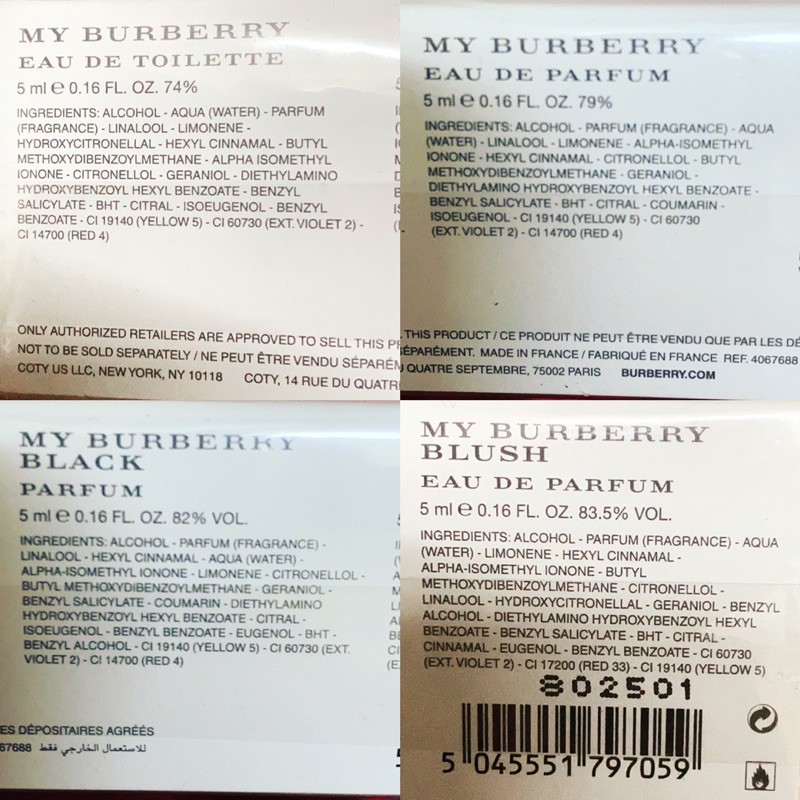 [Hàng USA] Set Nước Hoa MY BURBERRY MINIATURE COLLECTION 4 Chai * 5ml | Thế Giới Skin Care