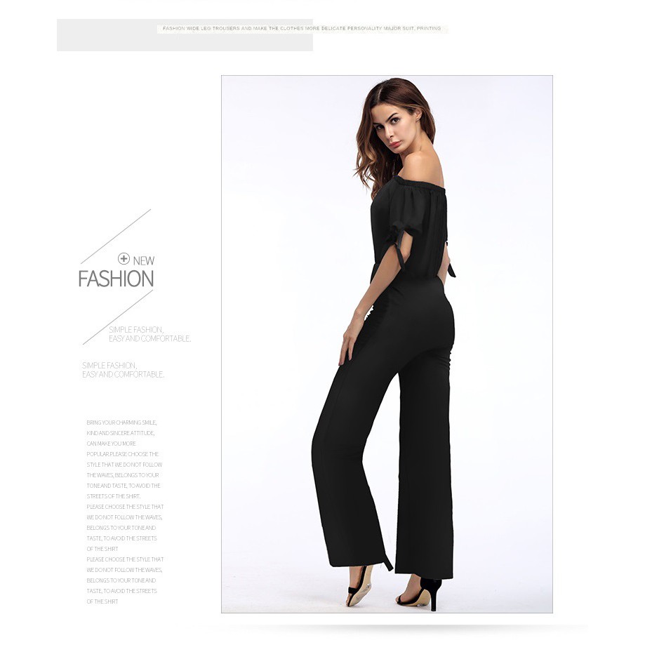 Jumsuit Trễ Vai Hoa