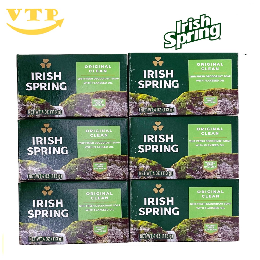 Combo 6 Cục Xà Phòng Diệt Khuẩn Irish Spring 113gr – Mỹ