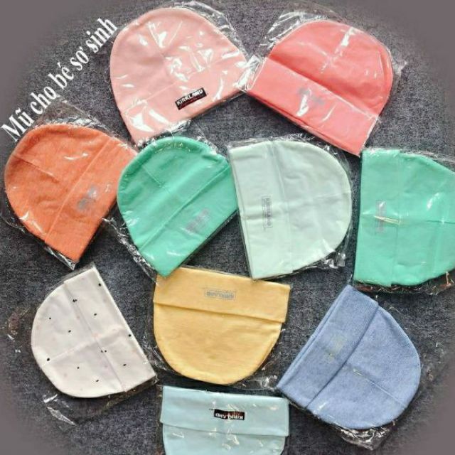 Mũ sơ sinh 4 mùa chất cotton co giãn