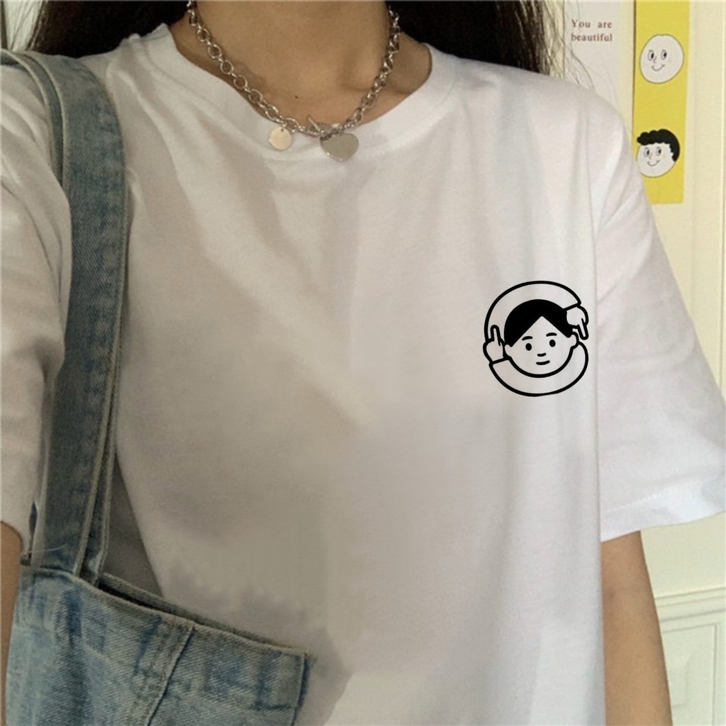 Áo thun tay lỡ  Chữ Hàn  phông Unisex nam nữ tee oversize form rộng pull Ulzzang Streetwear Hàn Quốc vải mềm