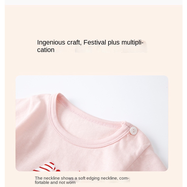 Bộ Đồ Ngủ Áo Thun Tay Ngắn Phối Quần Short Vải Cotton In Hoạt Hình Dễ Thương Cho Bé 0-72M