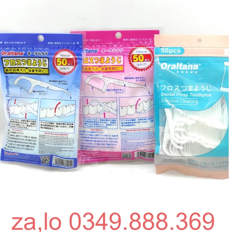 Tăm Chỉ Nha Khoa Oraltana - Gói 50 cái