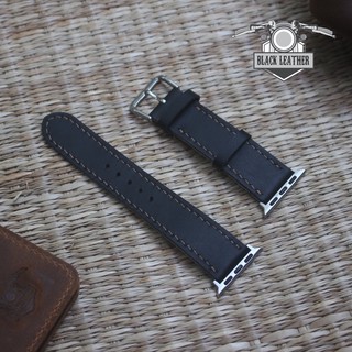 Dây đồng hồ Apple What Da Bò ĐEN 2 lớp [tặng kèm khóa + cây thay dây ] - S05
