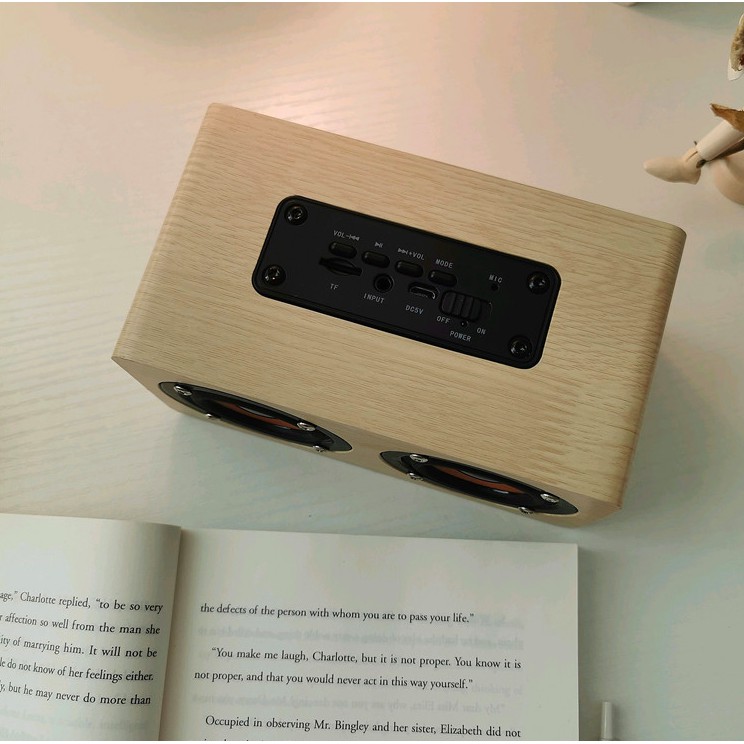 Loa nghe nhạc, loa bluetooth vân gỗ phong cách Bắc Âu - Decor nhà Sò