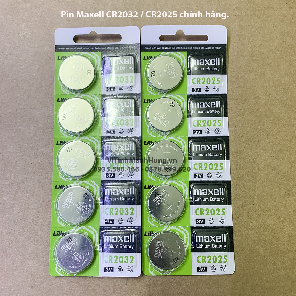 Pin Maxell CR2025 / CR2032 chính hãng, pin CMOS CR2032, pin Remote Hub Led CR2025.