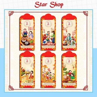 Bộ 18 mẫu lì xì Tết Việt chia đều các mẫu