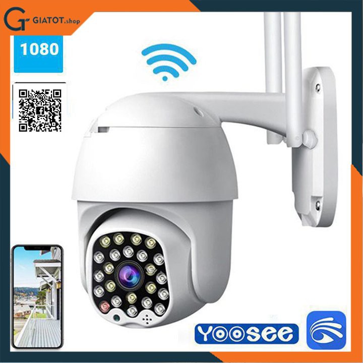 Camera IP wifi ngoài trời PTZ YOOSEE 2 râu fullHD 2.0 model P32C4N - soi đêm có màu