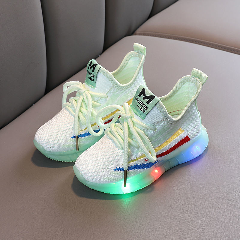 Giày Yeezy Có Đèn Led Thoáng Khí Thời Trang Mùa Hè Hàn Quốc 2020 Cho Bé Trai