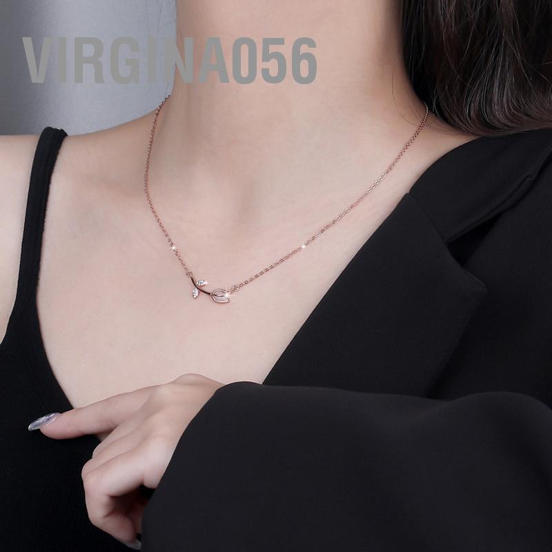 Virgina056 925 Vòng cổ bạc Mô hình hoa Chuỗi xương đòn trang trí cho phụ nữ Cô gái