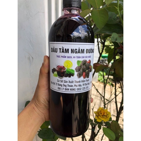 Si rô dâu tằm Đà Lạt loại chai 500ml.