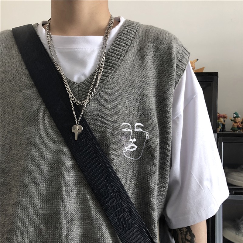 [SẴN] Gile len ulzzang Hàn Quốc - Áo gile unisex nam nữ kiểu dáng basic