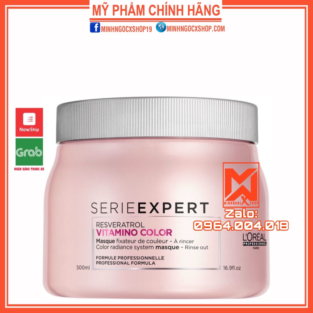 L'ORÉAL Ủ TÓC - KEM Ủ TÓC GIỮ MÀU NHUỘM  LOREAL PROFESSIONNEL SERIE EXPERT VITAMINO COLOR 500ML CHÍNH HÃNG