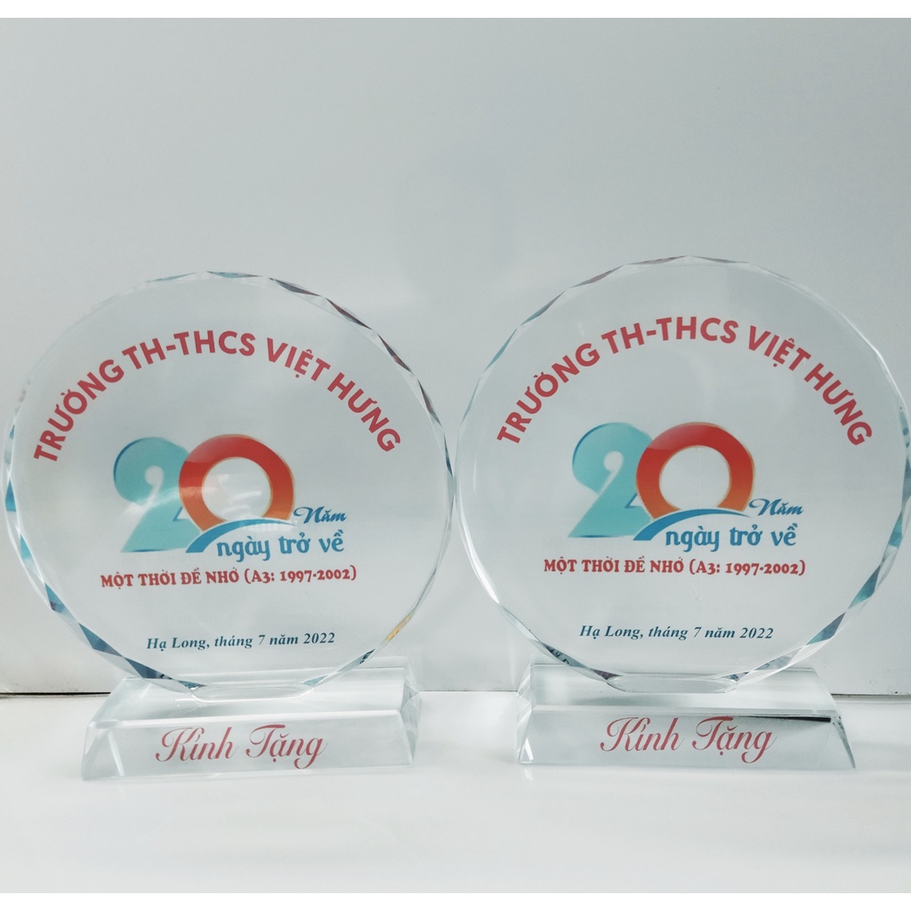 Cup Pha Lê Đĩa Mặt Trời Nhiều Kích Thước - Kỷ Niệm Chương Pha Lê - Quà Tặng Lưu Niệm