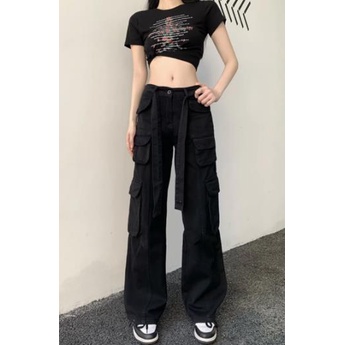 Quần Jeans Dài Ống Rộng Phong Cách retro Thời Trang Cho Nữ