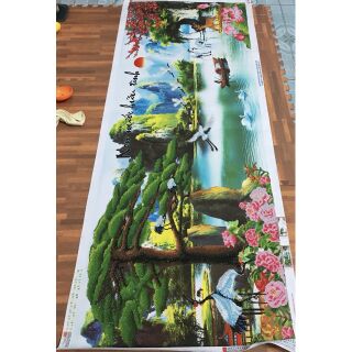Tranh đính đá non Nước hữu tình 184*75 cm