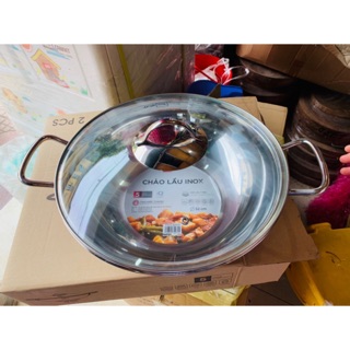 Chảo lẩu inox 3 đáy cao cấp nắp kính 32cm Five Star Bảo hành chính hãng 5 năm chi tiết trong ảnh