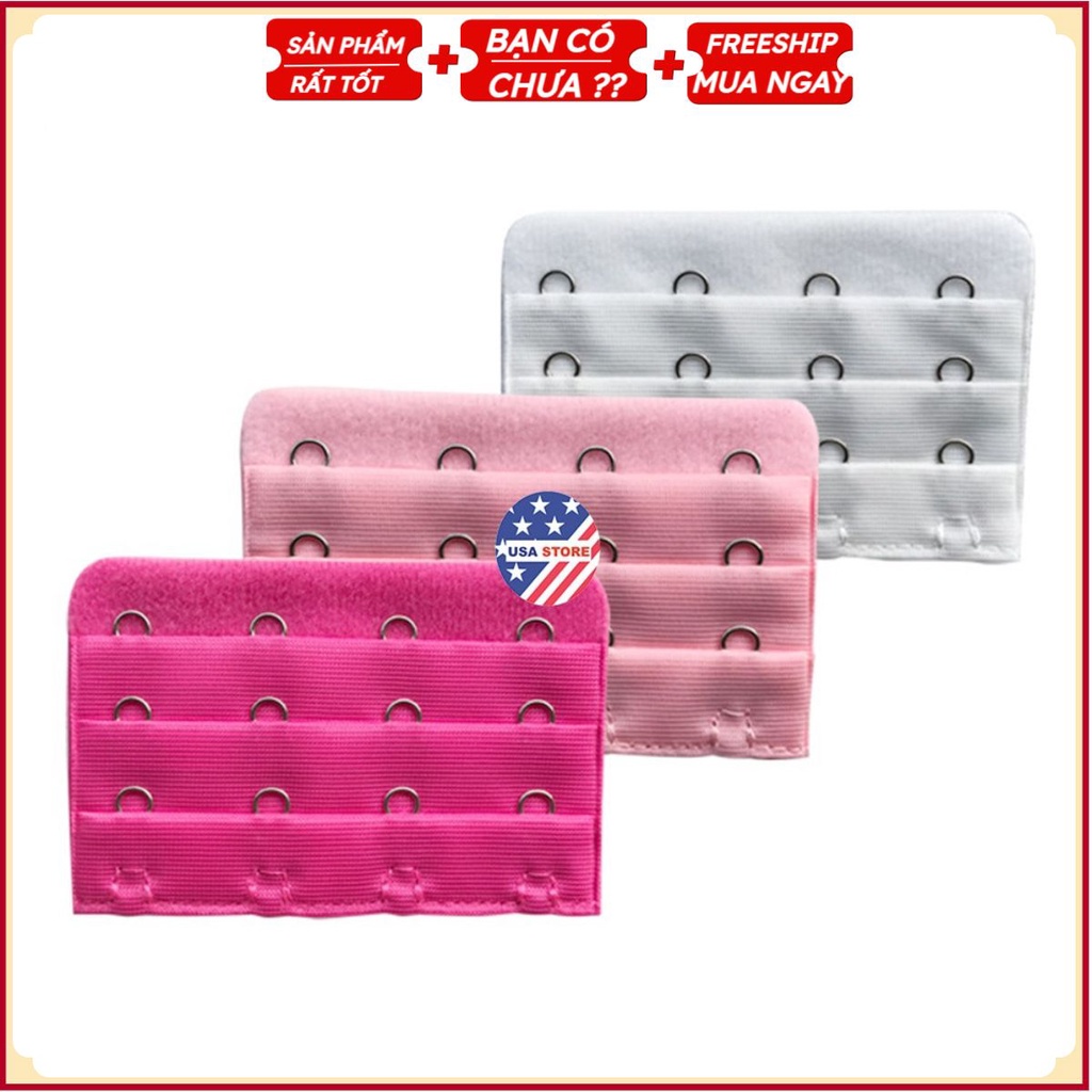 Set Cài Áo Ngực Phụ Dành Cho Áo Chật Kiểu 4 Hàng Móc Nới - Miếng Nối Rộng Tăng Size Áo Ngực