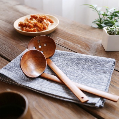 Muỗng Múc Canh Cán Dài Bằng Gỗ Phong Cách Nhật Bản Tiện Dụng