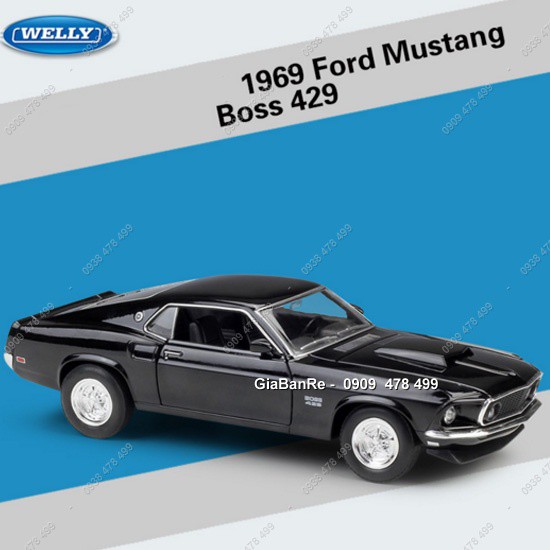 Xe Mô Hình Kim Loại Ford 1969 Mustang Boss 429 - Tỉ Lệ 1:24 - Welly - 8219.1