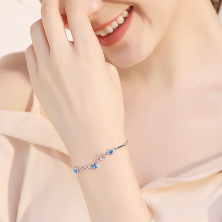 Lắc Tay Bạc Nữ-YiLu Sừng Hươu   - Vòng Tay Bạc Sterling M.Lady Jewelry