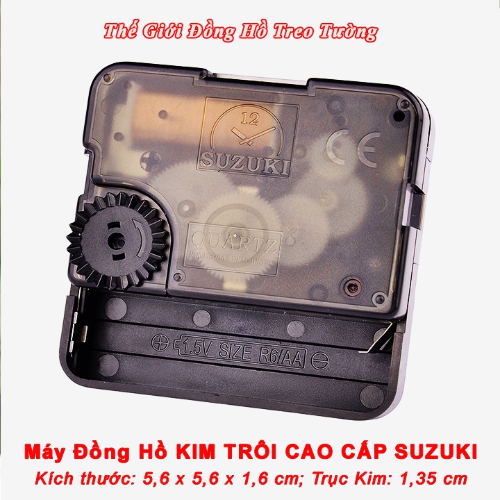 Máy Đồng Hồ Treo Tường Nhật KIM TRÔI SUZUKI – Bộ Kim Tự Chọn - Bảo Hành 2 Năm – Tặng Pin Maxell
