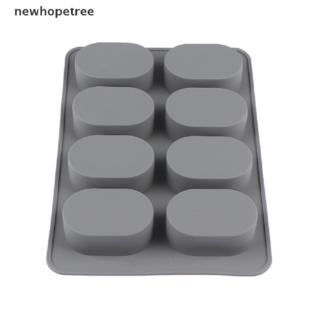 newhopetree Silicone cake mold hand soap mold 8-hole Oval mold jelly mold soap mold  OIK