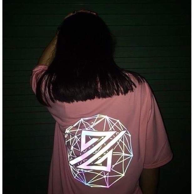 Áo Phản Quang Lưng Tam Giác Tròn PEONYB Unisex [FREESHIP]  Phông tay lỡ form rộng họa tiết cá tính nam nữ Ulzzang