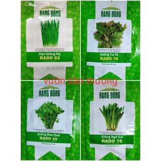 Gói 4 Hạt Rau Gia Vị Rạng Đông Gồm Hẹ, Tía Tô, Quế, Ngò Gai