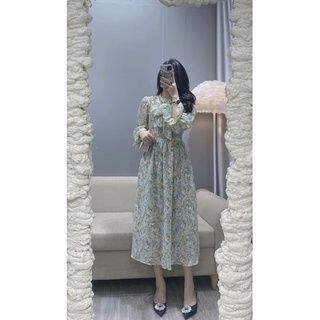 Váy hoa cổ nơ