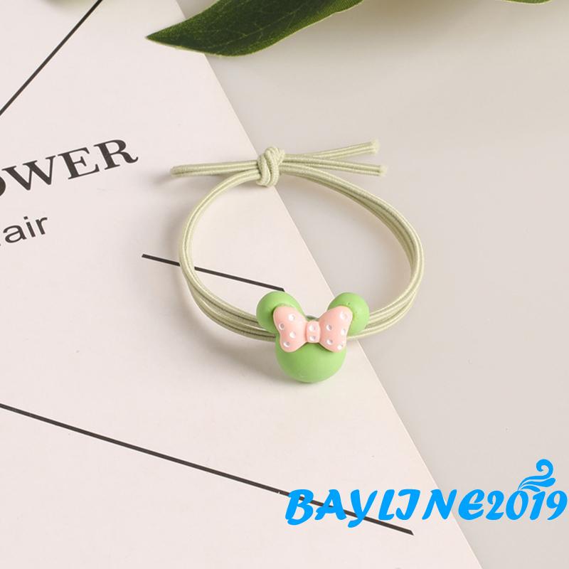 Dây buộc tóc co giãn hình hoạt hình đính nơ xinh xắn cho nữ
