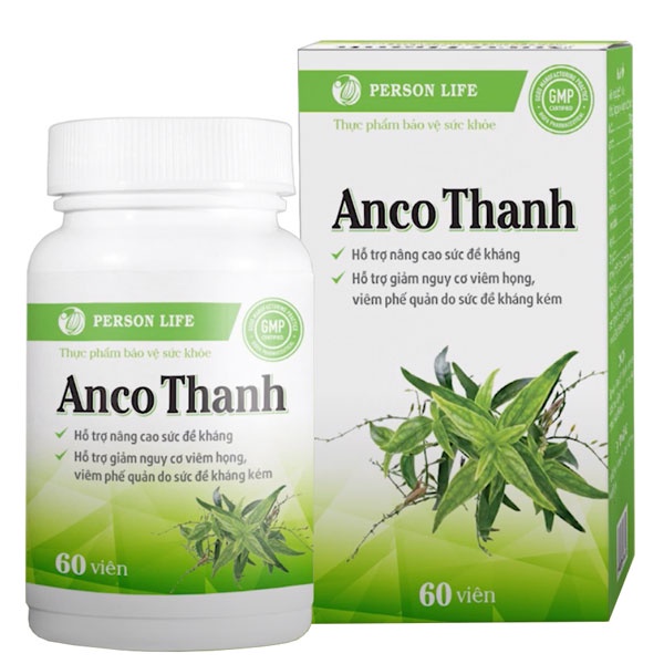 Anco Thanh - Hỗ trợ nâng cao sức đề kháng, giảm viêm họng (hộp 60 viên)