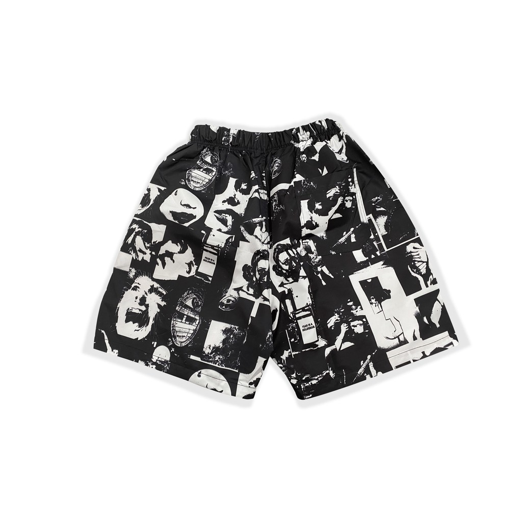 Quần short BLVCK Fear of Hologram - Màu trắng đen