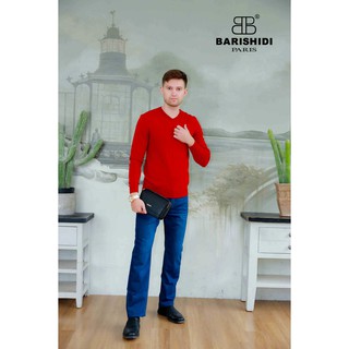 Áo Len Mỏng 1 Màu Cashmere Cổ Tim Đỏ Mận - [LM19-8822097]