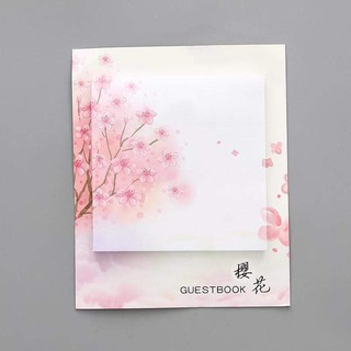 Giấy Note cổ  phong( mẫu hoa anh đào có sẵn)
